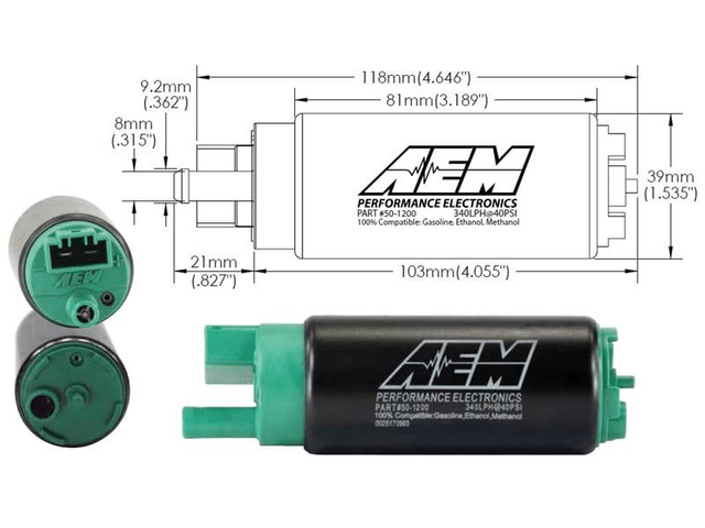 Pompe carburant universelle AEM 340LPH