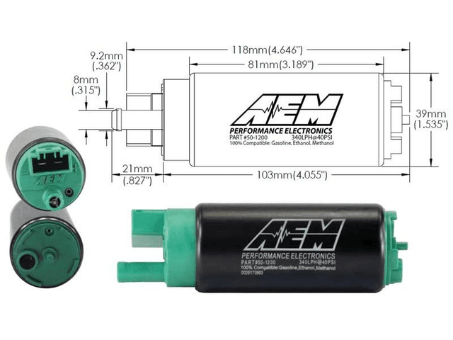 Pompe carburant universelle AEM 340LPH